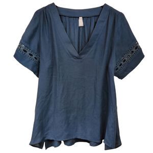 Gentle Fawn peasant tunic with crochet detail sleeves / Women's Medium